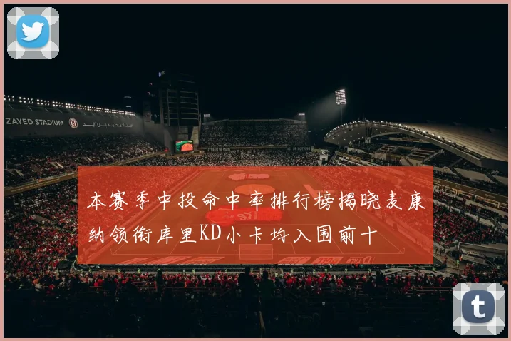 本赛季中投命中率排行榜揭晓麦康纳领衔库里KD小卡均入围前十